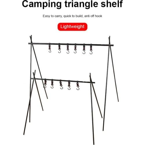 Outdoor Cookware Hanging Rack Aluminum Alloy Triangle Travel Camping Shelf Hanger Outdoor Triangle Rack Hook Clothes Hanger