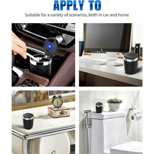 Hot Sale Car Ashtray With Lid LED Light Car Lighting Ashtray For Cup Holders Black Home Office Ashtray Washable Cigarette Holder