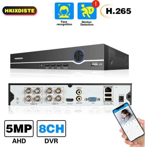 HKIXDISTE DVR 8CH Camera 5MP TVI/CVI/AHD/IP/CVBS 5 in 1 DVR NVR Digital Video Recorder CCTV Security System Surveillance