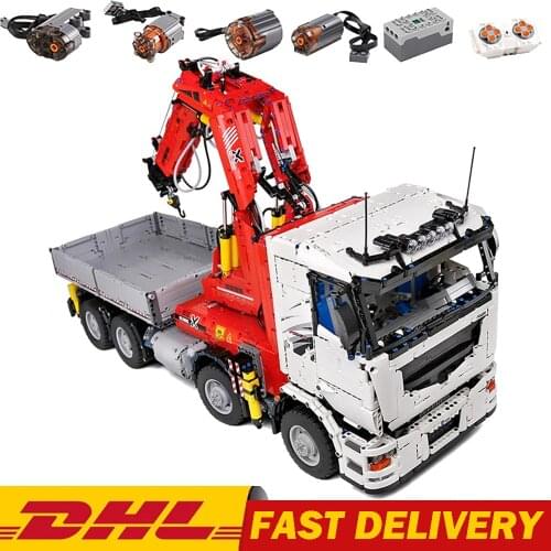 MOULD KING High-Tech The App Motorized Pneumatic Crane Truck Building Blocks Assembly Bricks Car Model Kids Toys Christmas Gift