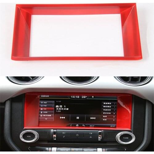YAQUICKA ABS Interior Car GPS Navigation Guide Panel Frame Cover Trim Styling For Ford Mustang 2015+ Sticker Accessory 5 Colors