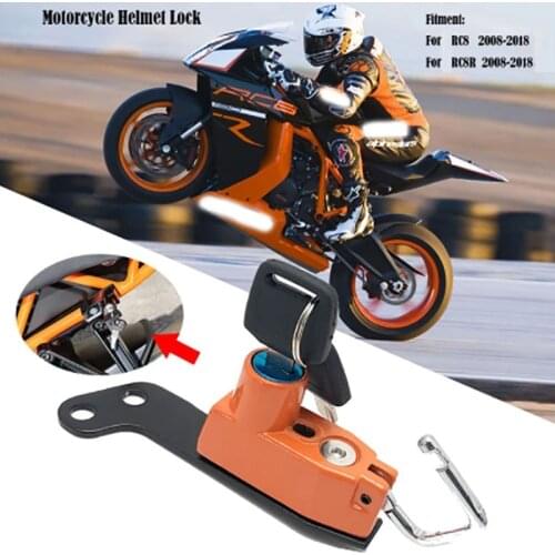 For KTM RC8 RC8R 2008-2018 2014 2015 2016 2017 Motorcycle Helmet Lock Anti-theft Security Aluminum Alloy Mount Hook with 2 Keys