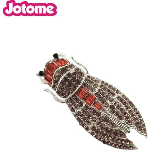 60mm Rhinestone Cicada Insect Animal Pin Brooch for women