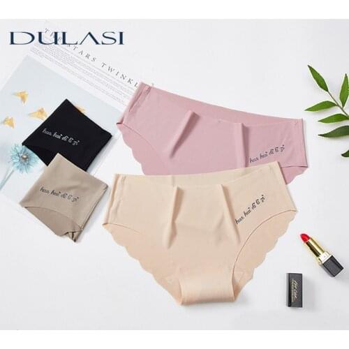 Womens Panties Sexy Seamless Underwear Comfortable Ice Silk Lingerie Fashion Ruffles Low Rise Briefs For Summer Wholesale