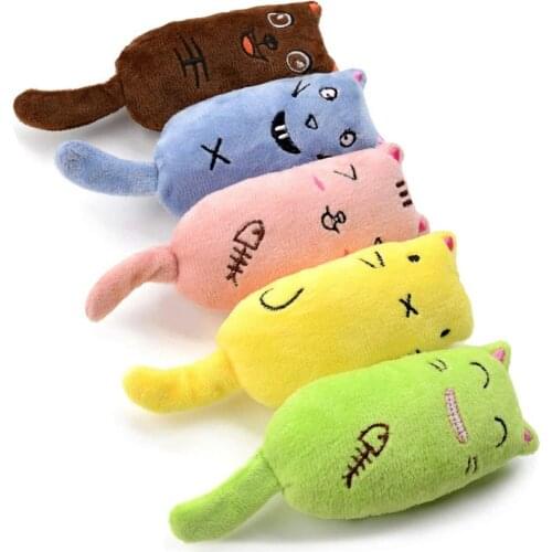 Cat Chew Toy Bite Resistant Catnip Toys Catnip Filled Plush Cartoon Teething Chew Toy Kicker Toys For Cats