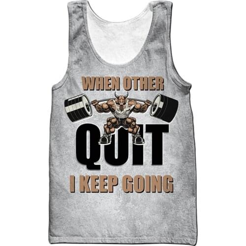 CLOOCL Bull Love Fitness Vest Cartoon Animal Letter Print Tops Sleeveless Tank Tops Harajuku Fashion GYM Men Clothing