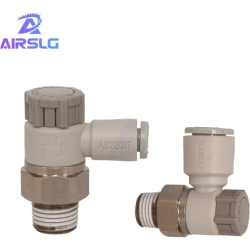 10pcs/lot Speed Controller with One-touch Fitting Throttle valve Pneumatic fitting AS1201 AS2201F 3201F 4 6 8 10mm hose