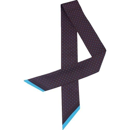 120*7cm New Gradient Color Dot Prints Silk Scarf Female Tie Bag Handle Ribbon Hair Band