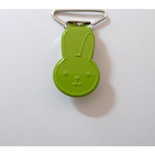 25pcs 1'' 25mm #22 LIME GREEN COLOR Rabbit Bunny Shape Suspender Clips