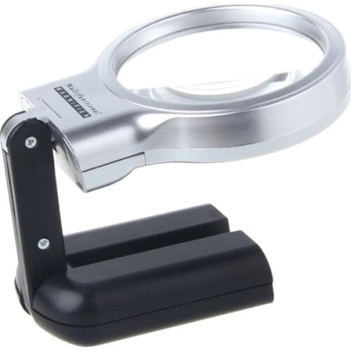 3X Desktop Handheld Reading Magnifier Magnifying Glass lens With LED Lights New