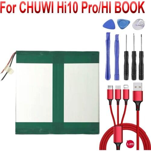 Battery for CHUWI Hi10 pro for HI BOOK Dual Sys Tablet PC New Li Polymer Rechargeable Accumulator Replacement High Capacity