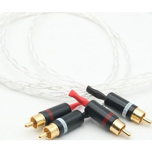 Audiocrast Single Silver audio cable Hifi RCA interconnect cable with Gold plated plug for Amplifier CD player