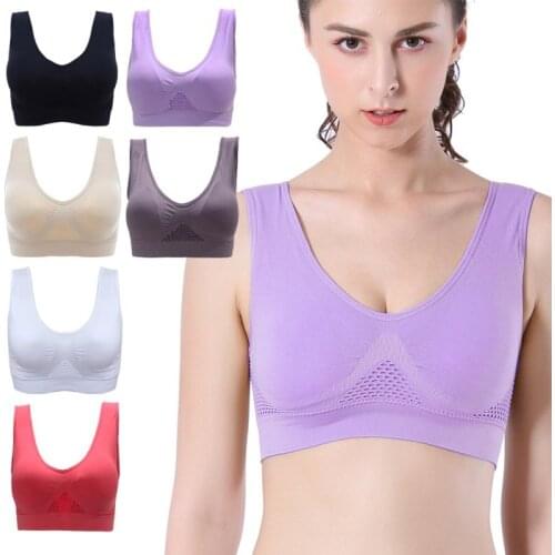 Women Plus Size Seamless Bra With Pads Easy Comfortable Bra Active Everyday Push Up Bralette Vest Wireless Brassiere Bras