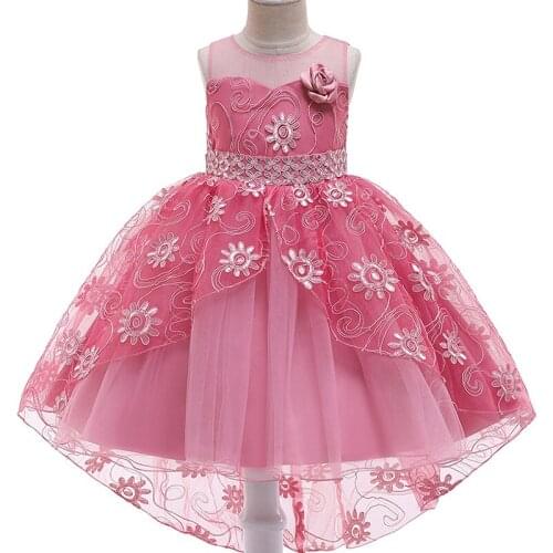 Kids Princess Dresses For Girls Flower Party Dress Elegant Wedding Dress Girls Party Festive Baby Elegant Trailing Dress 3-10