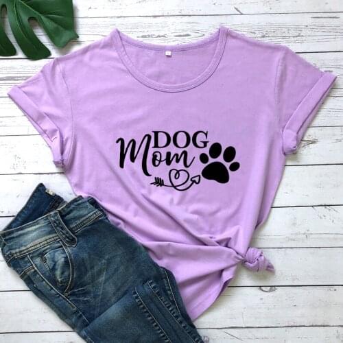 Dog Mom Heart Arrow Paw T-shirt Cute Dog Mama Gift Tshirt High Quality Women Short Sleeve Graphic Tee Shirt Top Dropshipping