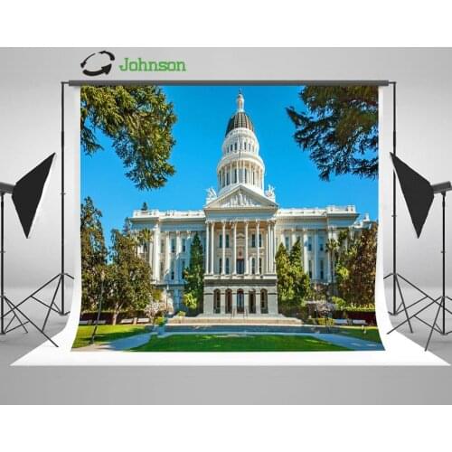California State Capitol Palace Tree Grass Backgrounds polyester or Vinyl cloth High quality Computer print wall backdrops