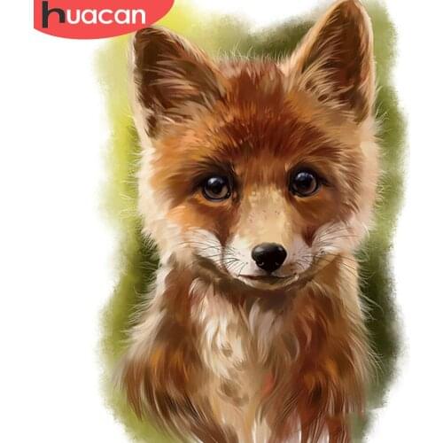 HUACAN 5D DIY Diamond Painting Fox Mosaic Rhinestones Pictures Full Square/Round Diamond Embroidery Sale Animal Home Decor