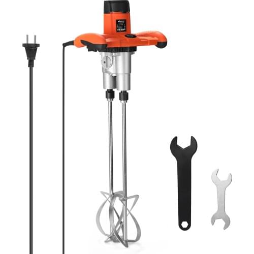 KKmoon 2500W 220V Handheld Electric Mixer Mixing Machine Paint Putty Cement Concrete Double Rod Electric Mixer Speed Adjustable