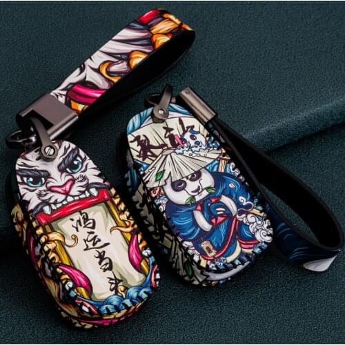 For Chevrolet Cruze Malibu XL Explorer Chinese Style Leather Car Key Case Protection