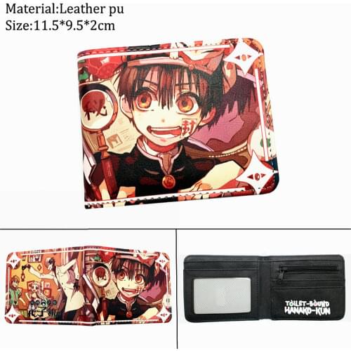 Japan Anime Toilet-bound Hanako-Kun PU Card Wallet Layers Cartoon Short Bifold Print Boys Girls Unisex Coin Pocket Holder Purse