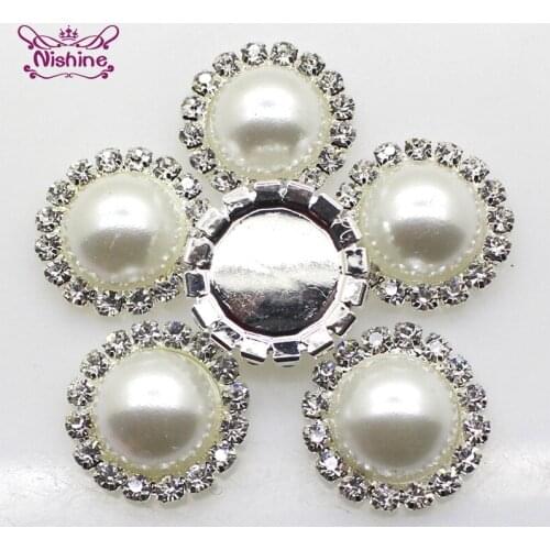 20Pcs/Lot Shiny Pearl Rhinestone Buttons Clothing Sewing Accessories DIY Child Hair Bands Decorative Photography Props