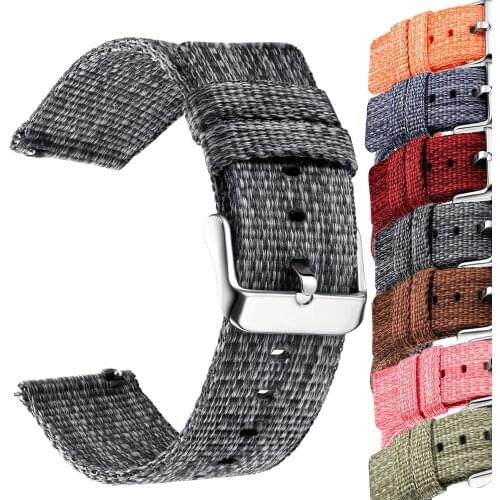 20 22mm Nylon Straps For Huawei GT GT2 42 46mm Active Galaxy Gear S3 Sport Loop For Huami Amazfit GTR Honor Magic Watch2 42 46mm