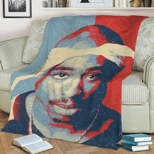 2pac 3D Print Plush Blanket Throw On Sofa Home Decor Soft Warmth Washable Nap Blanket Dropshipping
