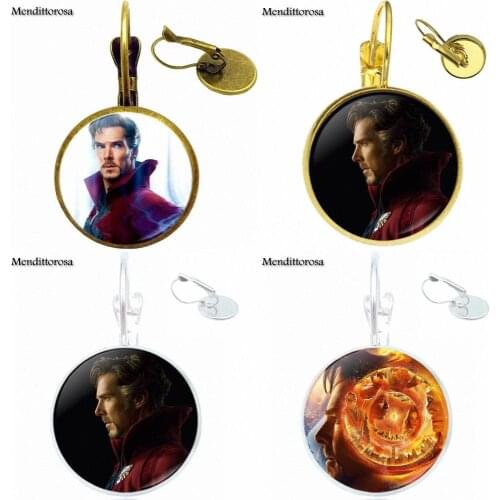 For ValentineS Day Gift Glass Bronze/Silver/Golden Clip Ear Hook Drop Earrings Glass Jewelry Bijouterie Doctor Strange