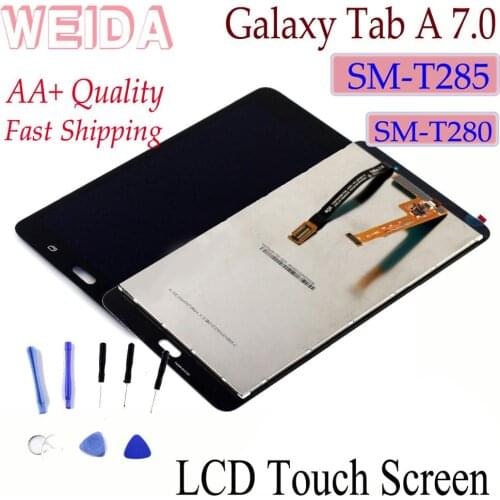 WEIDA LCD Replacment 7" For Samsung Galaxy Tab A 7.0 (2016) SM-T280 SM-T285 LCD Display Touch Screen Assembly T280 WIFI /T285 3G
