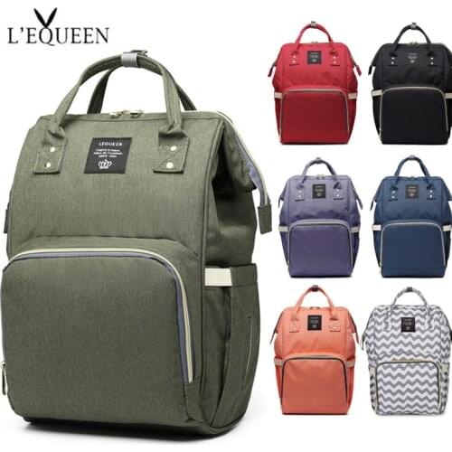 LEQUEEN Diaper Bag Mummy Baby Care Nappy Bag Large Capacity Waterproof Maternity Nursing Backpack Travel Baby Bags Dropship