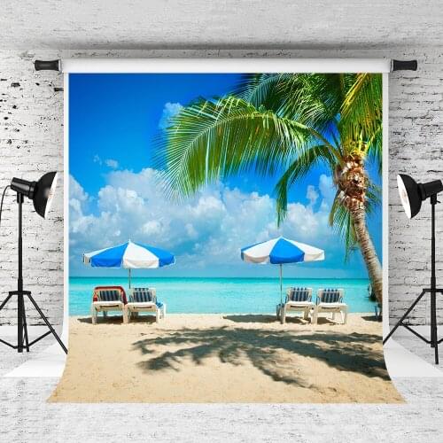 VinylBDS Seascape Backdrops Palm Tree Backgrounds Photo Backdrops For Photography Seaside Backgrounds For Photo Studio