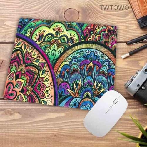 High Quality Fshion Colorful Mandala print Office Mice Gamer Soft Mouse Pad Size for 21x26cm 18x22cm Speed Mousepad