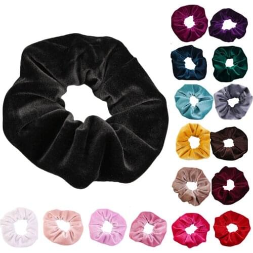 10pcs/lot Velvet Elastic Hair Scrunchie Scrunchy Hairbands Head Band Ponytail Holder