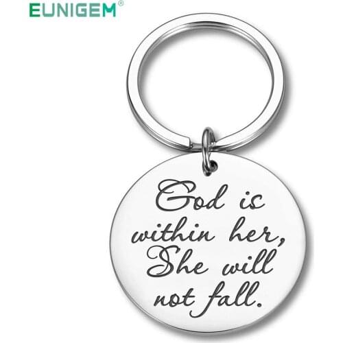 Graduation Gifts Daughter Keychain for Women Friend Sisters Birthday Encouragement Gifts She Will Not Fall Key Ring Teen Girls