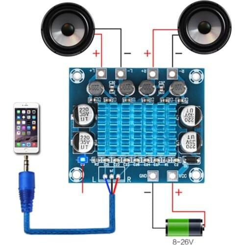 TPA3110 XH-A232 30W+30W 2.0 Channel Digital Stereo Audio Power Amplifier Board DC 8-26V 3A C6-001