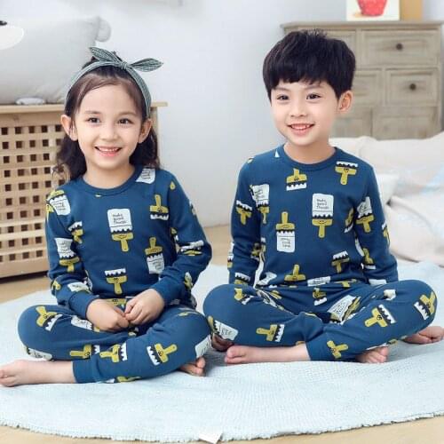 Children Pajamas Baby Clothing Set Baby Kids Cartoon Animal Sleepwear Spring Autumn Cotton Nightwear Boys Girls Pajamas Set 2021