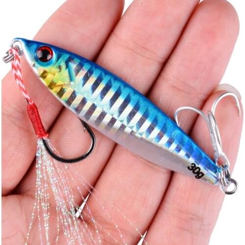 7pcs Metal Jig Fishing Lure Weights 14g 21g 30g Sea Fishing Bait Holographic Saltwater Lures Articulos De Pesca Isca Artificial