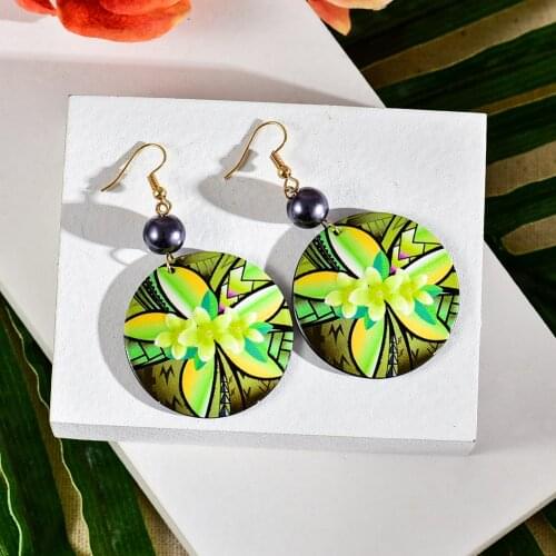 Hawaiian Fashion Acrylic Dangle Drop Earrings Jewelrys Plumeria Earings Accessories Wholesale Boho Jewelry for Women 2021 Gifts