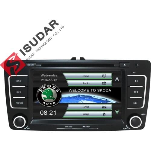 Isudar Car Multimedia player GPS Autoradio 2 Din 7 Inch For SKODA Octavia 2009-2013 Bluetooth IPOD FM Radio RDS WIFI DVR SD