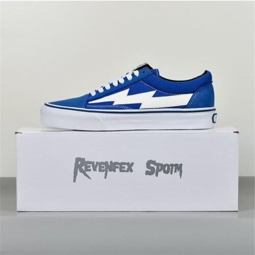 High Quality Classic Revenge Canvas Shoes With Box Men Women Blue Vulcanized Shoes Casual Sneakers Lightning Skateboard Shoes