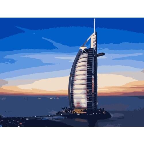 MaHuaf-j289 Dubai hotels painting by numbers paint canvas for home decor