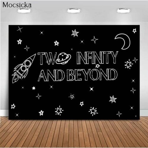 Mocsicka Traveling In Space Background Stars Moon Rocket Photos Background Decoration Child Portrait Photo Studio