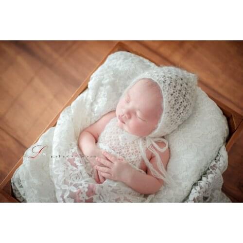 Newborn Lace Hat and Romper Newborn Mohair Overalls Newborn Baby Bonnet Prop Knit Newborn pants Newbron Bodysuits Newborn prop