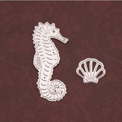 2021 New Hippocampus Cutting Dies DIY Scrapbooking Embossing Paper Photo Frame Stamps Crafts Template Mould Stencils