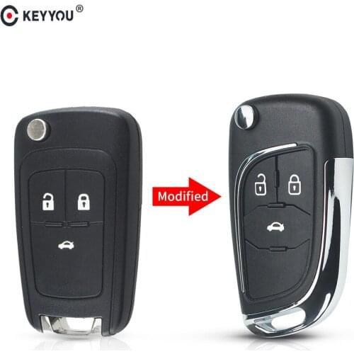 KEYYOU Modified Filp Remote Car Key Shell Case For Chevrolet Cruze Aveo Malibu Epica Lova 2009 2010 2011 2012 2013