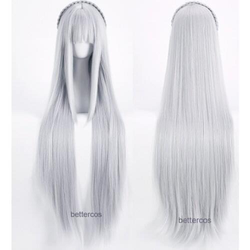 Re:Zero Life in a Different World from Zero Emilia Cosplay Wigs Long Heat Resistant Synthetic Hair Wig + Wig Cap