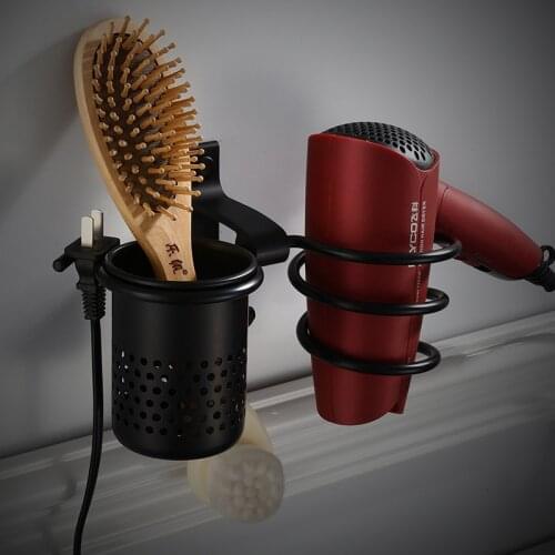 Bathroom Shelf Aluminum Hair Dryer Holder Wall Mounted Hair Dryer Rack Home Hotel Hair dryer Holder Bath Hardware Free Shipping