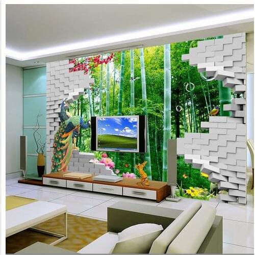 Custom 3d wallpaper 3 d creative fashion bamboo hd TV setting wall wallpaper