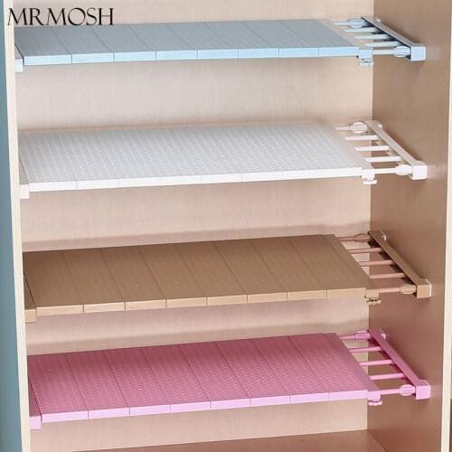 Adjustable Closet Organizer Storage Shelf Space Saving Kitchen Rack Shelves for Bedroom Wardrobe Decorative Holders