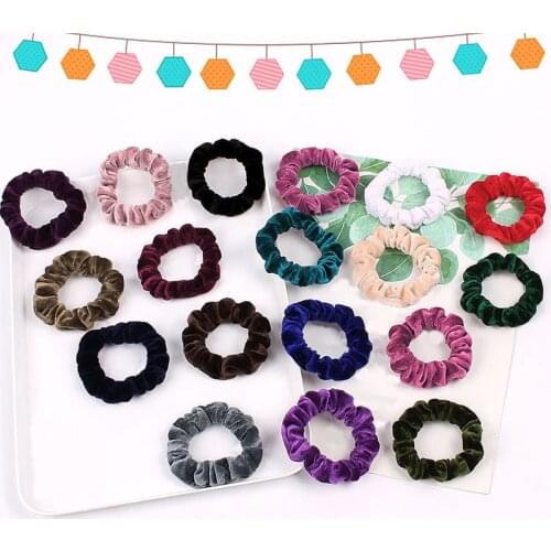 1PC Women Elegant Velvet Solid Elastic Hair Bands Ponytail Holder Scrunchies Tie Hair Rubber Band Headband Lady Hair Accessories